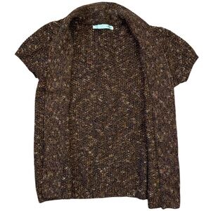 Maurices Brown Knit Open Short Sleeve Cardigan Women’s XS -S Preppy Workwear Y2K